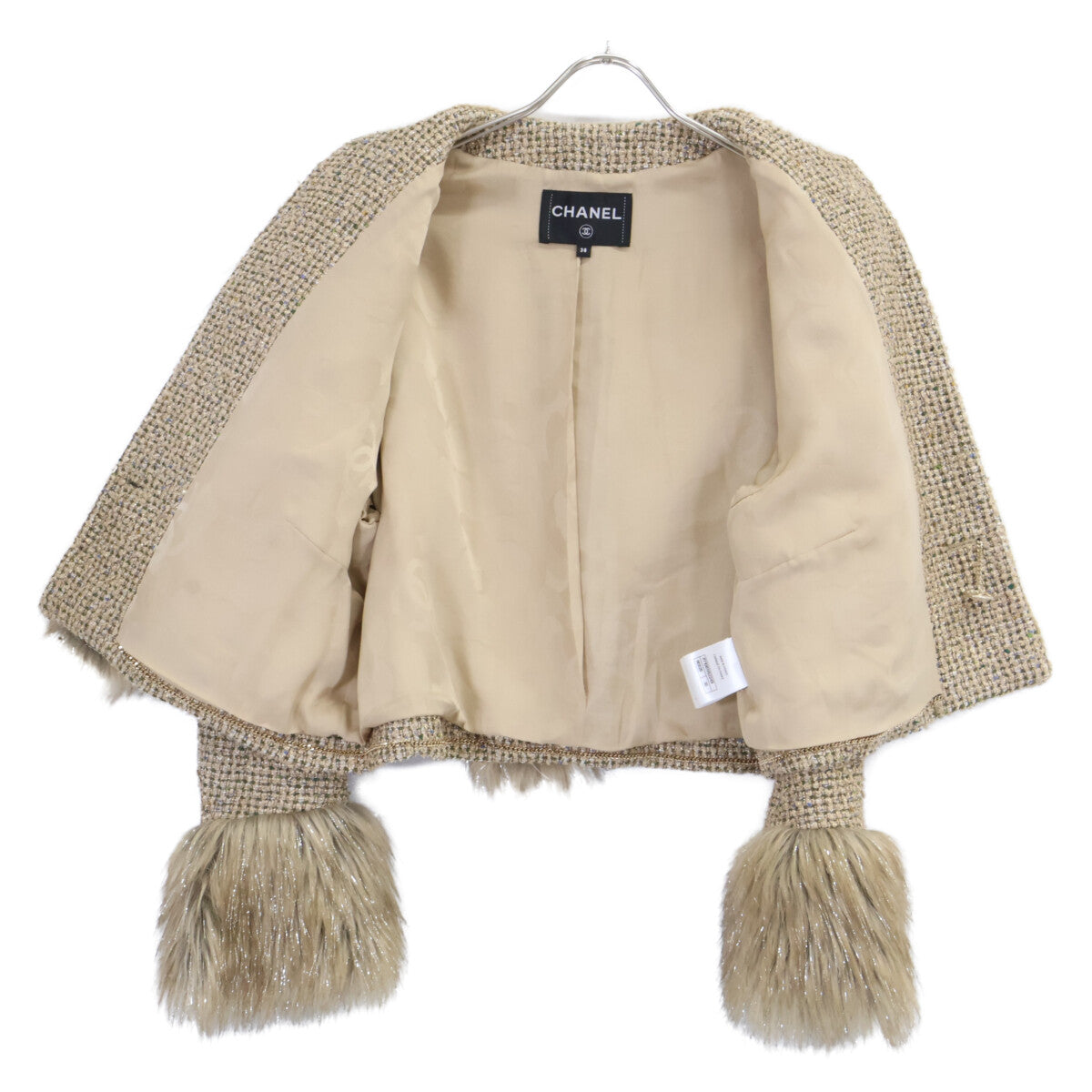 CHANEL シャネル 【美品/国内正規】21A P71081V62249 ツイード ビジューココマークボタン ノーカラージャケット ジャケット