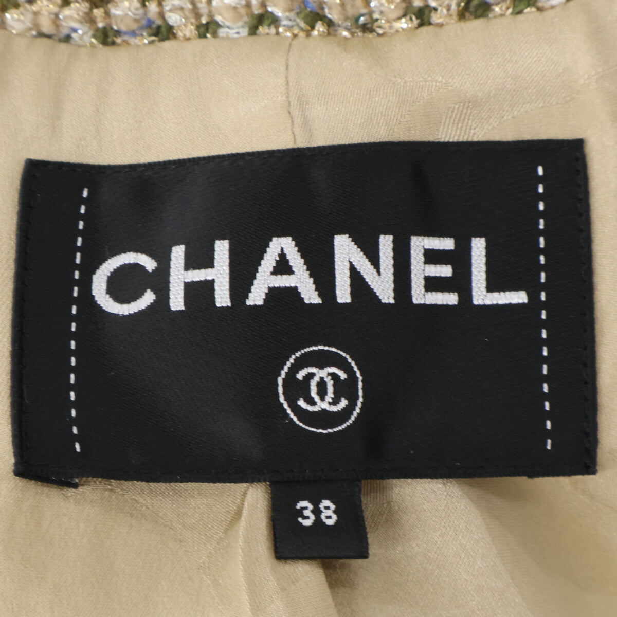 CHANEL シャネル 【美品/国内正規】21A P71081V62249 ツイード ビジューココマークボタン ノーカラージャケット ジャケット 38