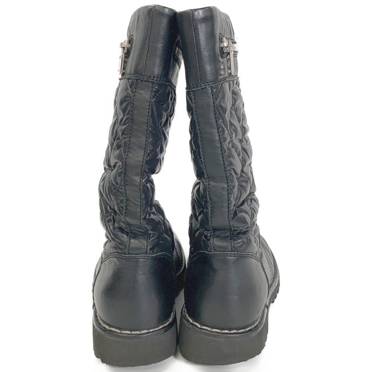 CHANEL IG26537 Coco Cocoon Coco Mark Matelasse Nylon/Leather Boots Shoes