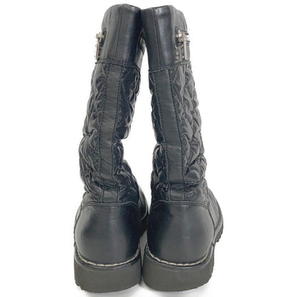 CHANEL IG26537 Coco Cocoon Coco Mark Matelasse Nylon/Leather Boots Shoes