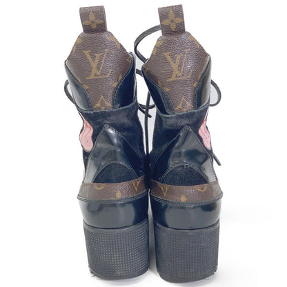 LOUIS VUITTON ルイヴィトン ワールドツアーライン ローリエート ワッペン アンクルブーツ シューズ