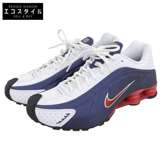 NIKE ナイキ 新品同様 NIKE SHOX R4 スニーカー シューズ メンズ ネイビー/ホワイト 27.5cm HQ1988-400 シューズ