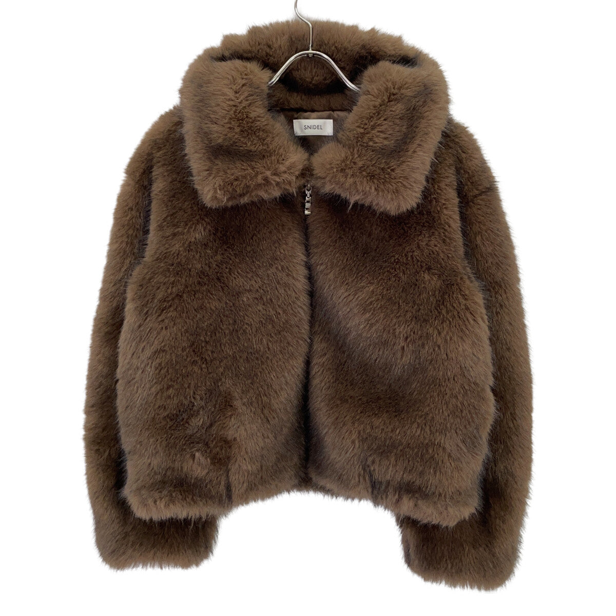 snidel SWFC254165 25AW brown faux fur zip-up jacket FREE