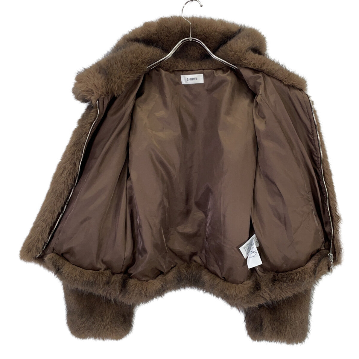 snidel SWFC254165 25AW brown faux fur zip-up jacket FREE