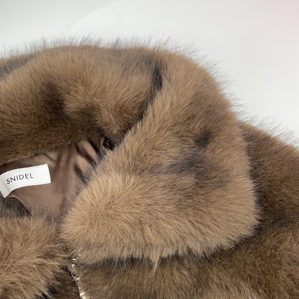 snidel SWFC254165 25AW brown faux fur zip-up jacket FREE