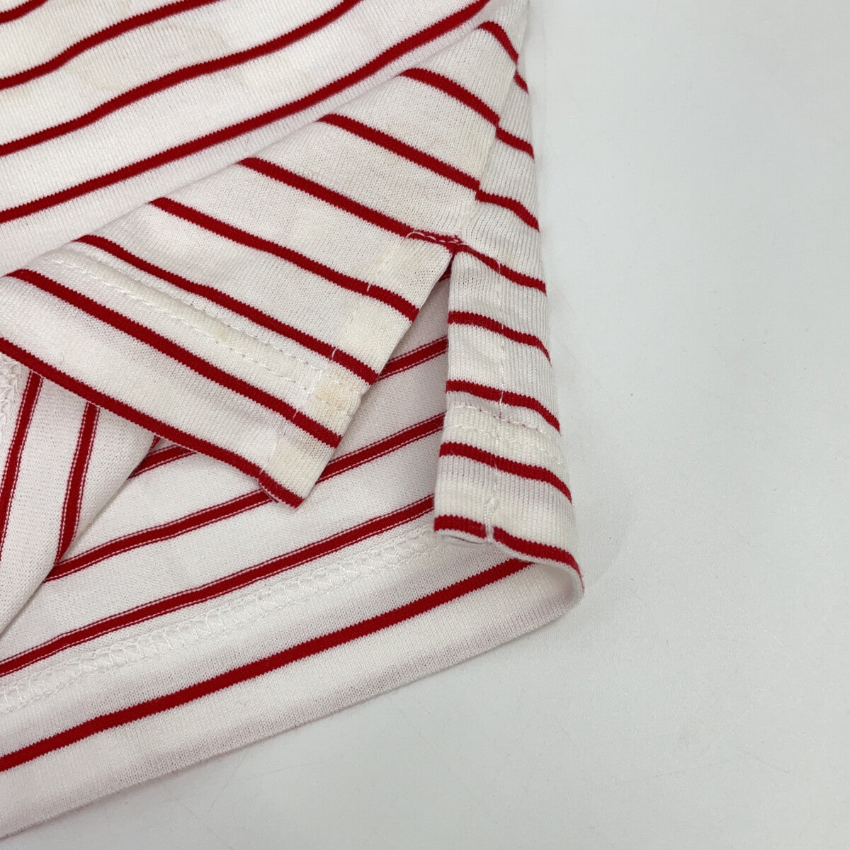 PRADA 21SS UJN814 White x Red Border Triangle Logo Oversized T-shirt Top