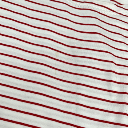 PRADA 21SS UJN814 White x Red Border Triangle Logo Oversized T-shirt Top