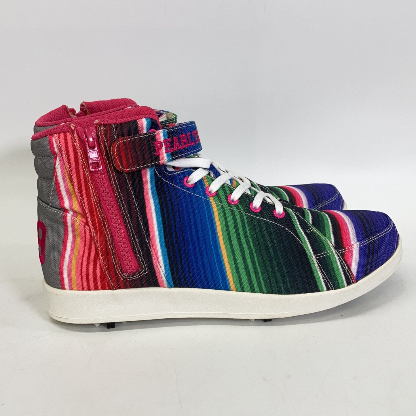 PEARLY GATES Pearly Gates [Near Mint] 053-0192505 Stripe Rainbow High-Cut Golf Shoes, Size 26