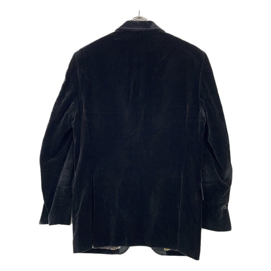 FS-ST-47631 Black Floral Lining Velour 2B Tailored Jacket L Men's