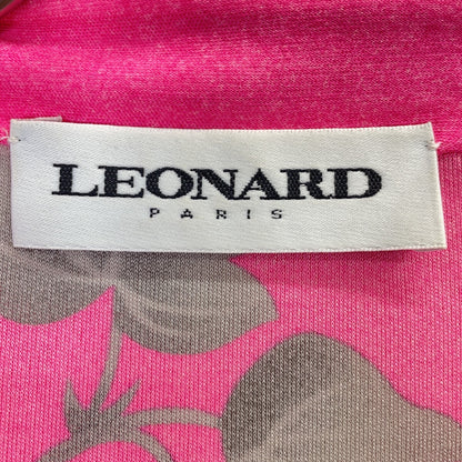 LEONARD レオナール ピンク 総柄 シルク100 L/Sシャツ トップス