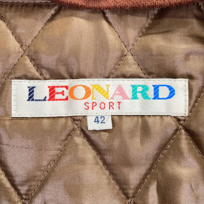 LEONARD 莱奥纳尔 0566053 棕色 100%羊毛 带内衬 立领 半长款大衣 夹克
