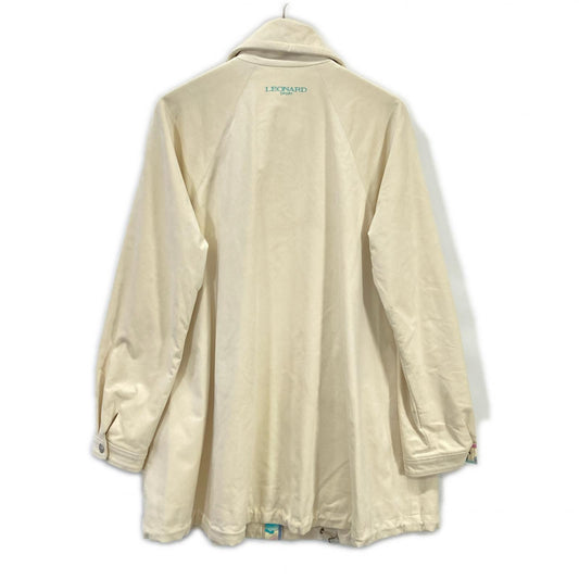 LEONARD SPORT White Suede Leather Coat