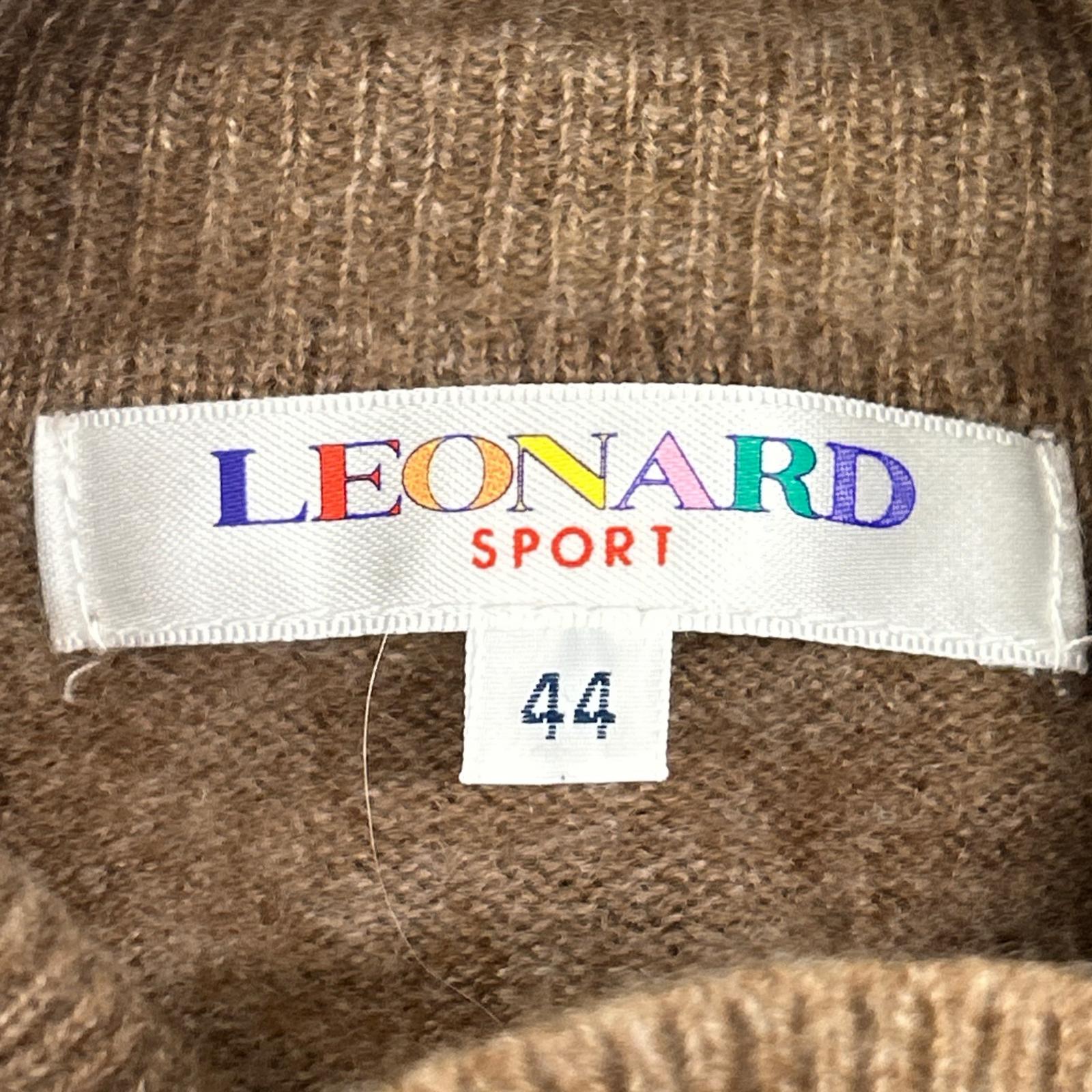 LEONARDSPORT 莱昂纳德运动 0567889 棕色 100%羊绒 水钻设计 高领针织衫 上衣 44