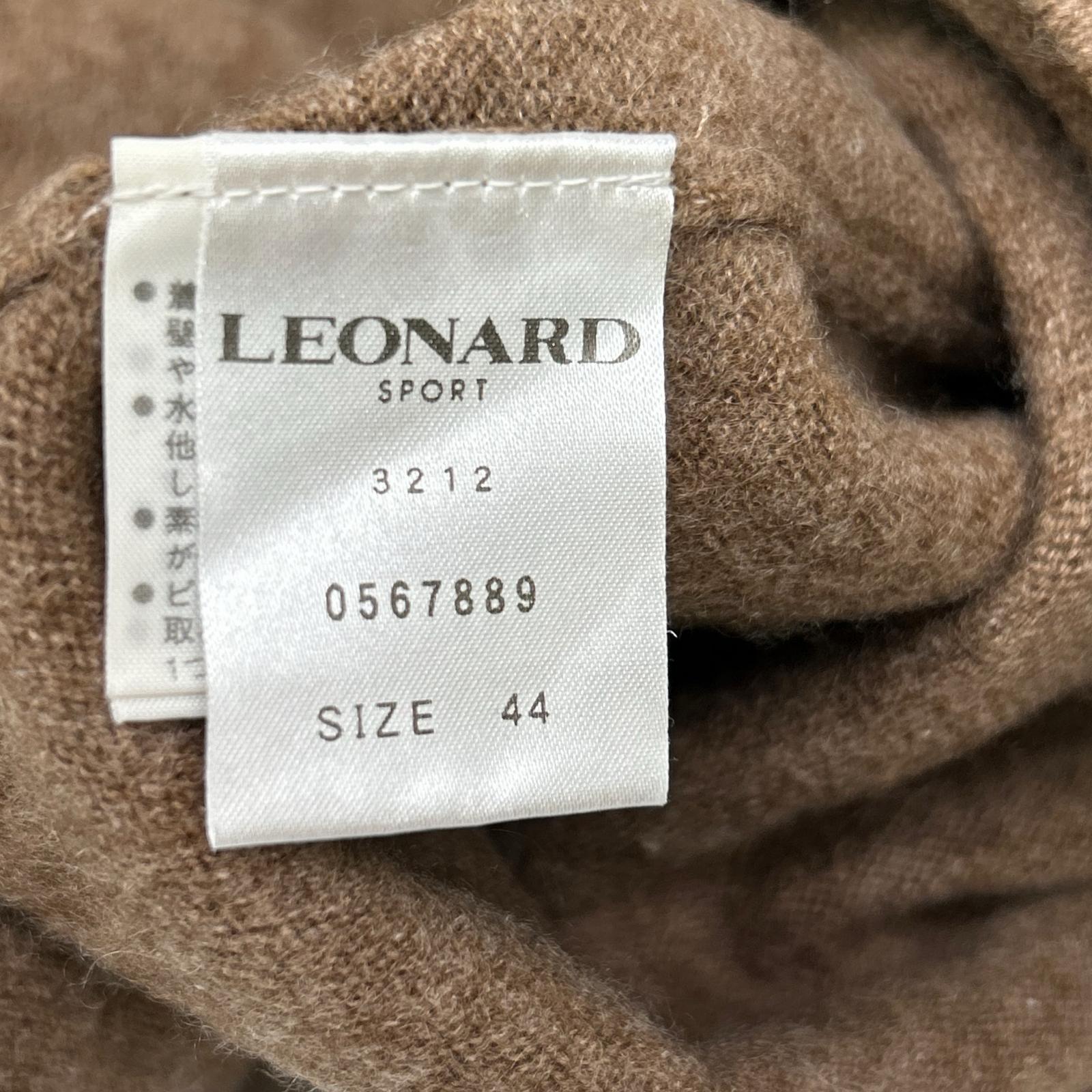 LEONARDSPORT 莱昂纳德运动 0567889 棕色 100%羊绒 水钻设计 高领针织衫 上衣 44
