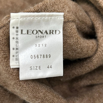 LEONARDSPORT 莱昂纳德运动 0567889 棕色 100%羊绒 水钻设计 高领针织衫 上衣 44