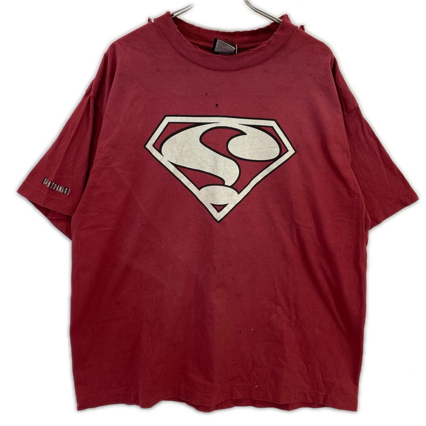 【国内正規/25年製】SM-HR8-0000-030 クエスチョンイラスト ダメージ加工 半袖Tシャツ トップス XL メンズ