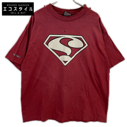 SAINT MICHAEL [Domestic Regular/25th Production] SM-HR8-0000-030 Question Illustration Distressed Short-Sleeve T-Shirt Top