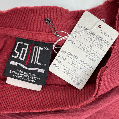 【国内正規/25年製】SM-HR8-0000-030 クエスチョンイラスト ダメージ加工 半袖Tシャツ トップス XL メンズ