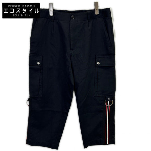 Dior HOMME 763C175E3971 Black Side Stripe Cropped Pants Bottoms