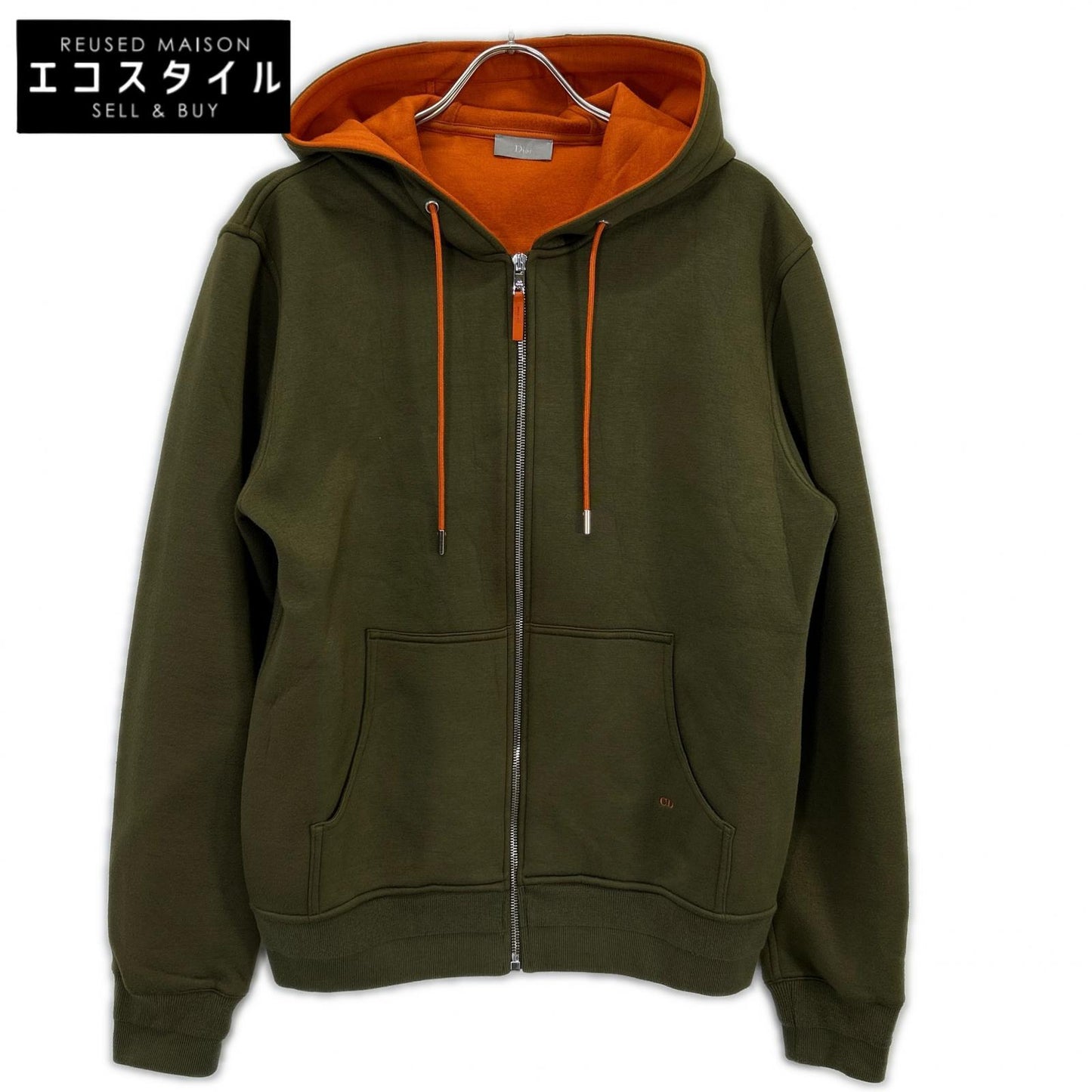 Dior HOMME 迪奥男装 663J206Y0413 卡其色×橙色 拉链连帽卫衣 上衣