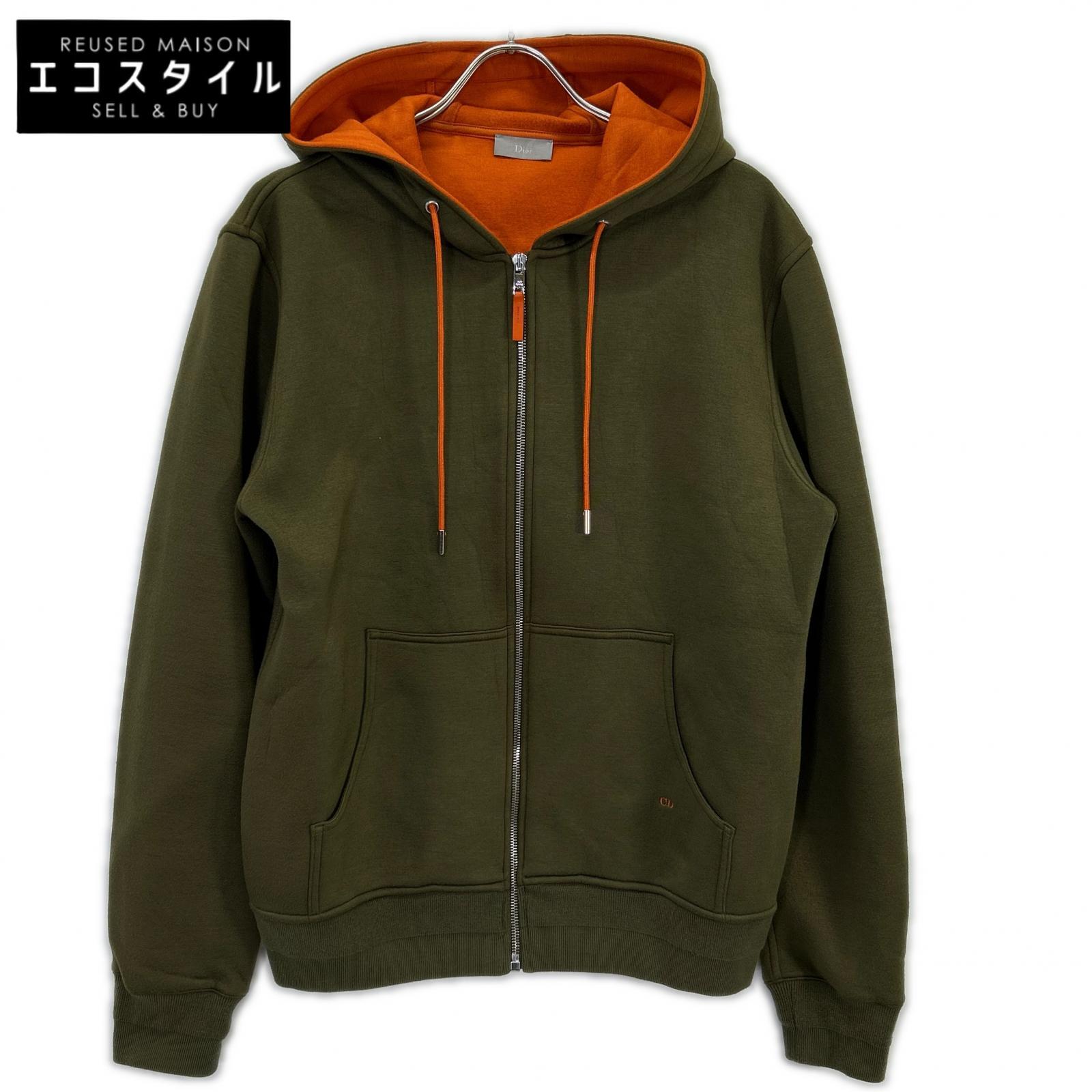Dior HOMME 迪奥男装 663J206Y0413 卡其色×橙色 拉链连帽卫衣 上衣