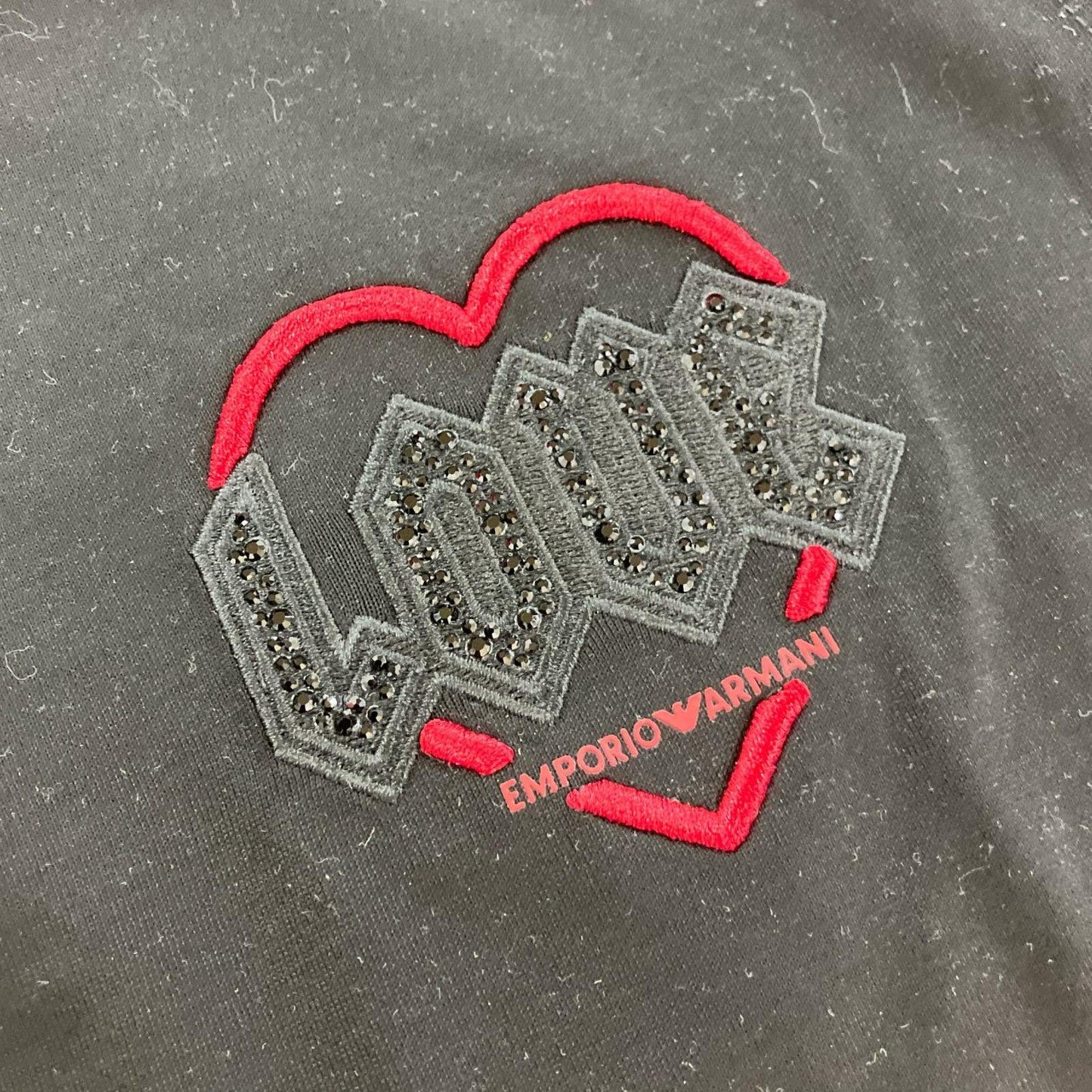 EMPORIOARMANI エンポリオアルマーニ EM002821 ブラック コットン混 Valentine's Day Tシャツ トップス