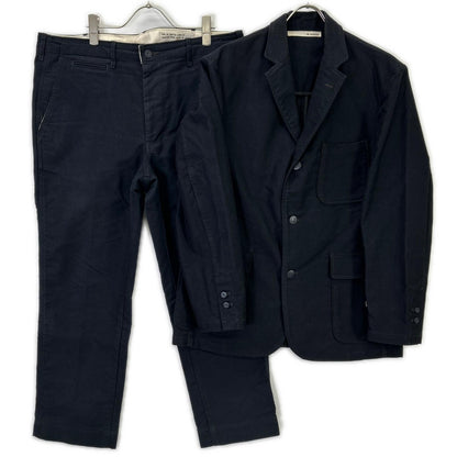 BONCOURA Black Moleskin 3-Button Jacket & Pants Set-up Suit