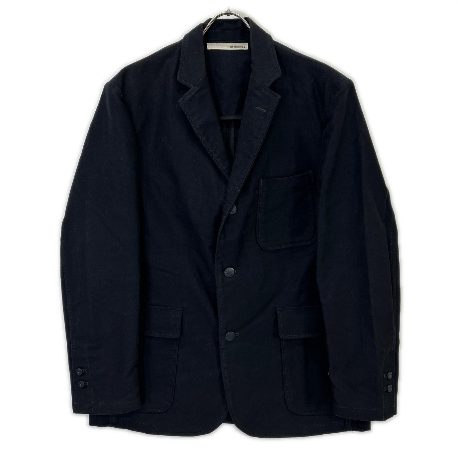 BONCOURA Black Moleskin 3-Button Jacket & Pants Set-up Suit