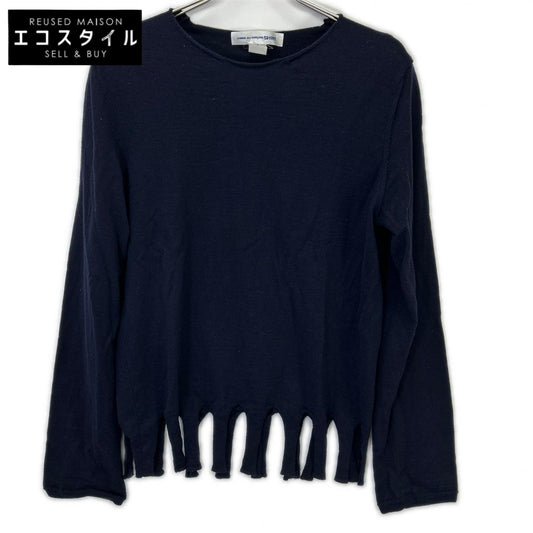COMMEdesGARCONS SHIRT コムデギャルソンシャツ W26508 ウール 裾フリンジ ニットセーター トップス