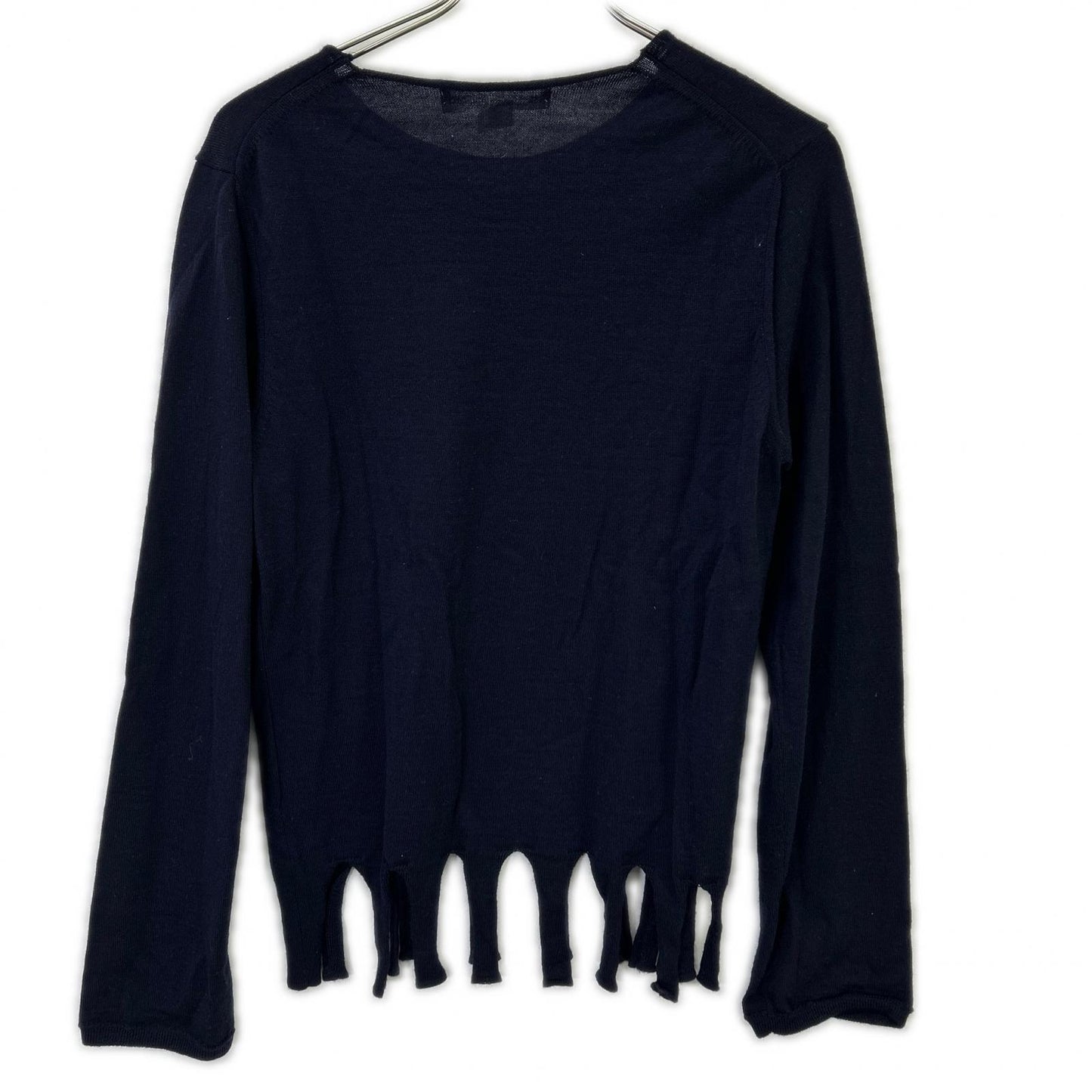 COMMEdesGARCONS SHIRT コムデギャルソンシャツ W26508 ウール 裾フリンジ ニットセーター トップス