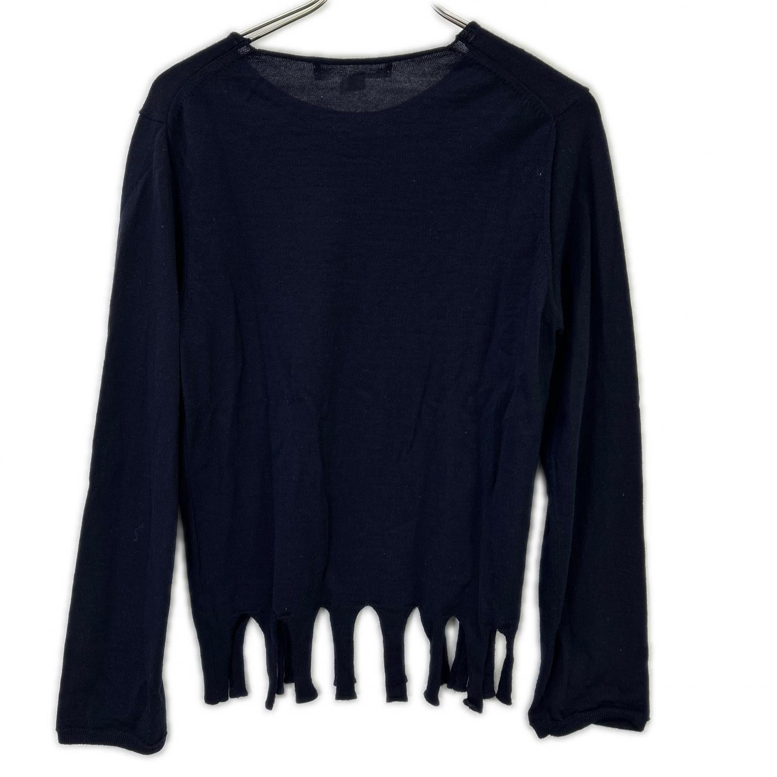 COMMEdesGARCONS SHIRT コムデギャルソンシャツ W26508 ウール 裾フリンジ ニットセーター トップス