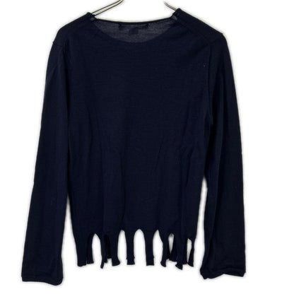 COMMEdesGARCONS SHIRT コムデギャルソンシャツ W26508 ウール 裾フリンジ ニットセーター トップス