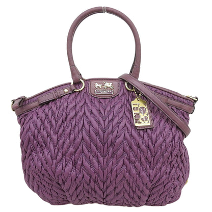 COACH Madison Chevron 2-Way Bag Tote Bag Women's Purple 70th Anniversary Model Tote Bag
