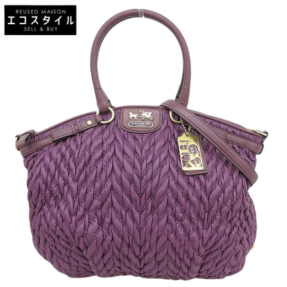 COACH Madison Chevron 2-Way Bag Tote Bag Women's Purple 70th Anniversary Model Tote Bag