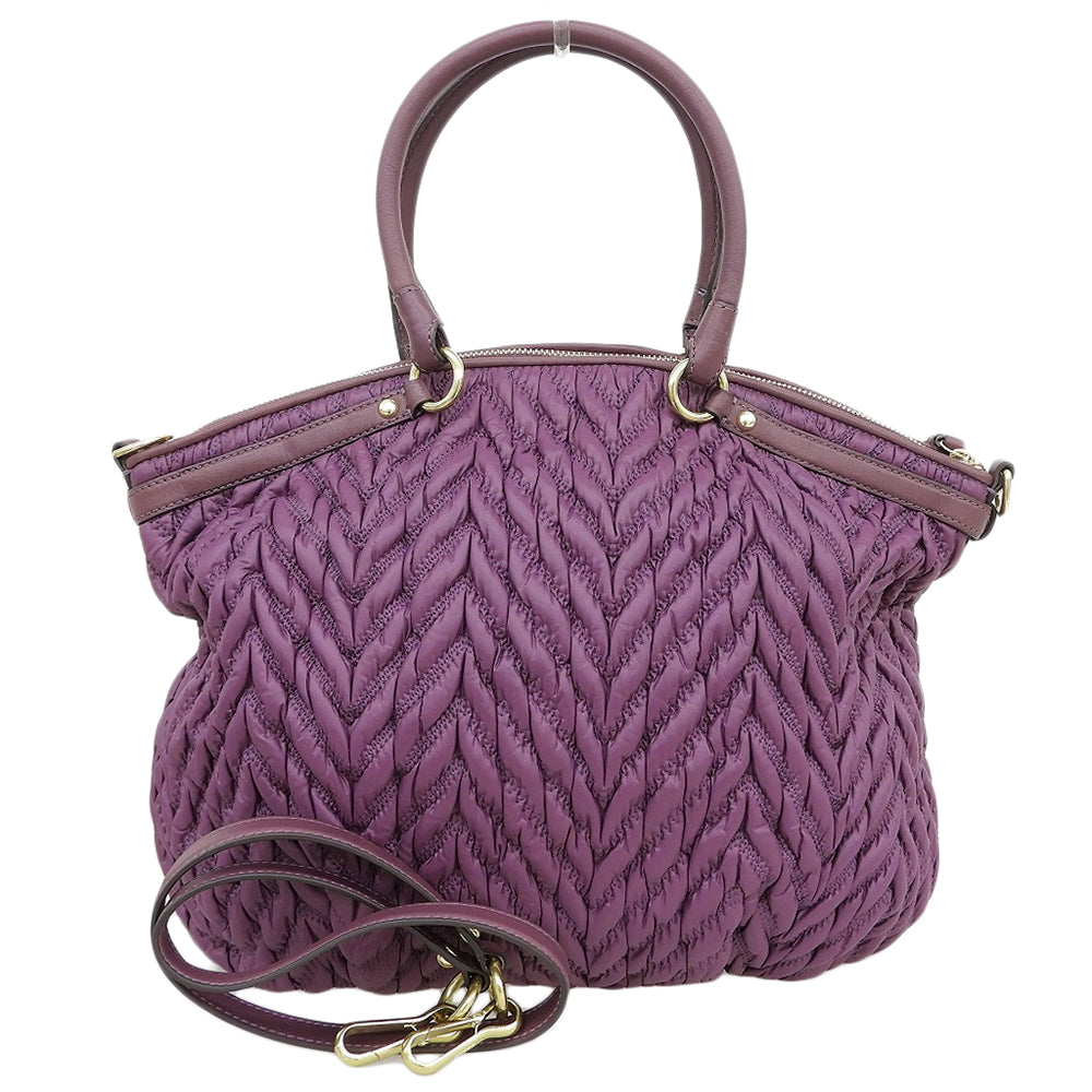 COACH Madison Chevron 2-Way Bag Tote Bag Women's Purple 70th Anniversary Model Tote Bag