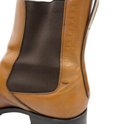 LOUIS VUITTON Leather Ankle Side Gore Monk Boots Men's Brown 7 1/2 Shoes