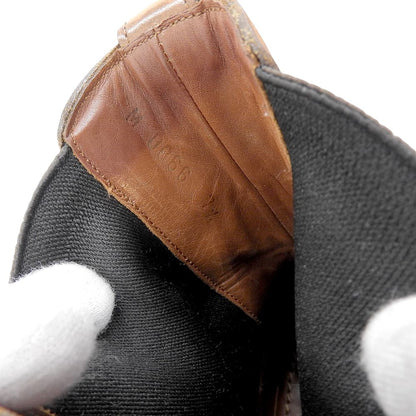 LOUIS VUITTON Leather Ankle Side Gore Monk Boots Men's Brown 7 1/2 Shoes
