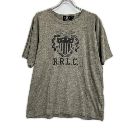 RRL ダブルアールエル 782607427003 グレー コットン100 RRLC 染み込みプリント Tシャツ トップス