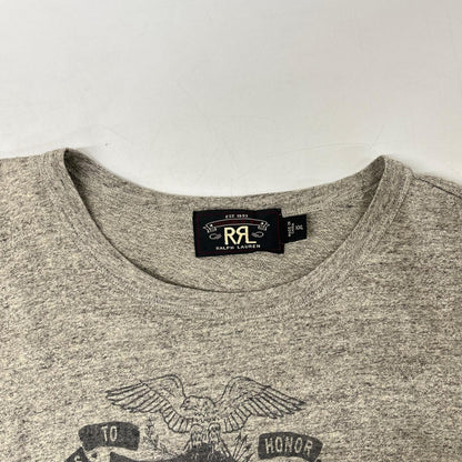 RRL ダブルアールエル 782607427003 グレー コットン100 RRLC 染み込みプリント Tシャツ トップス