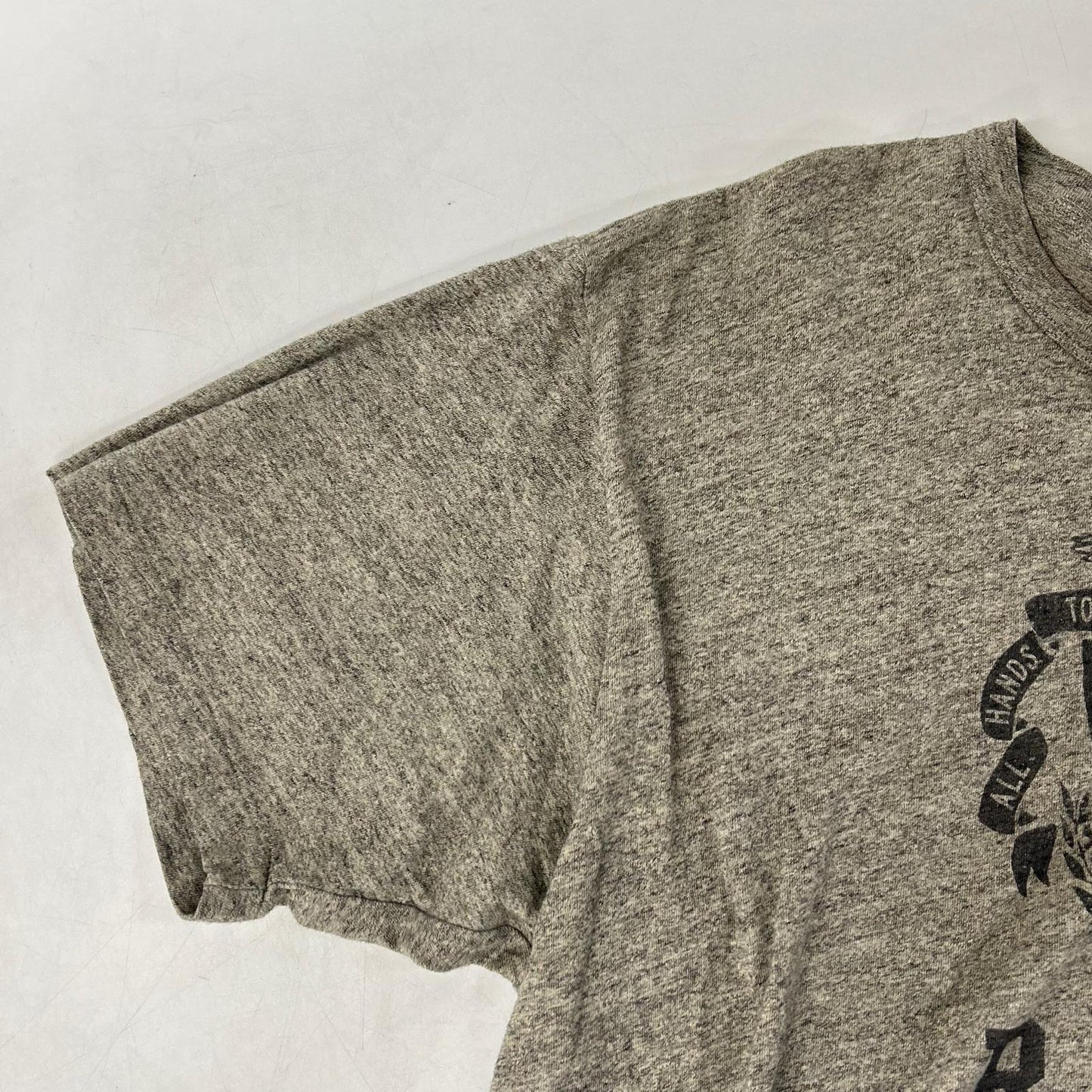 RRL ダブルアールエル 782607427003 グレー コットン100 RRLC 染み込みプリント Tシャツ トップス