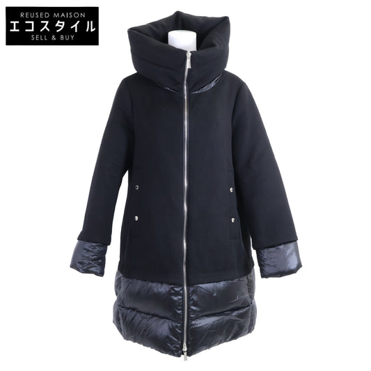 Excellent Condition SUNRISE-LER Cashmere Blend Wool 2-Material Down Coat 42 Women's