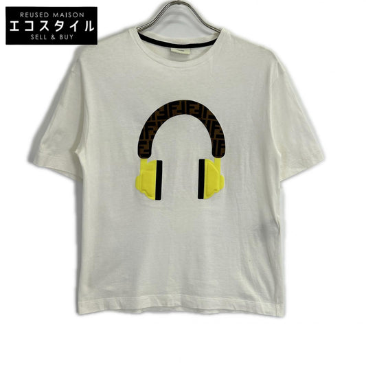 FENDI フェンディ JUI010 ホワイト ズッカ ヘッドホンデザイン Tシャツ トップス
