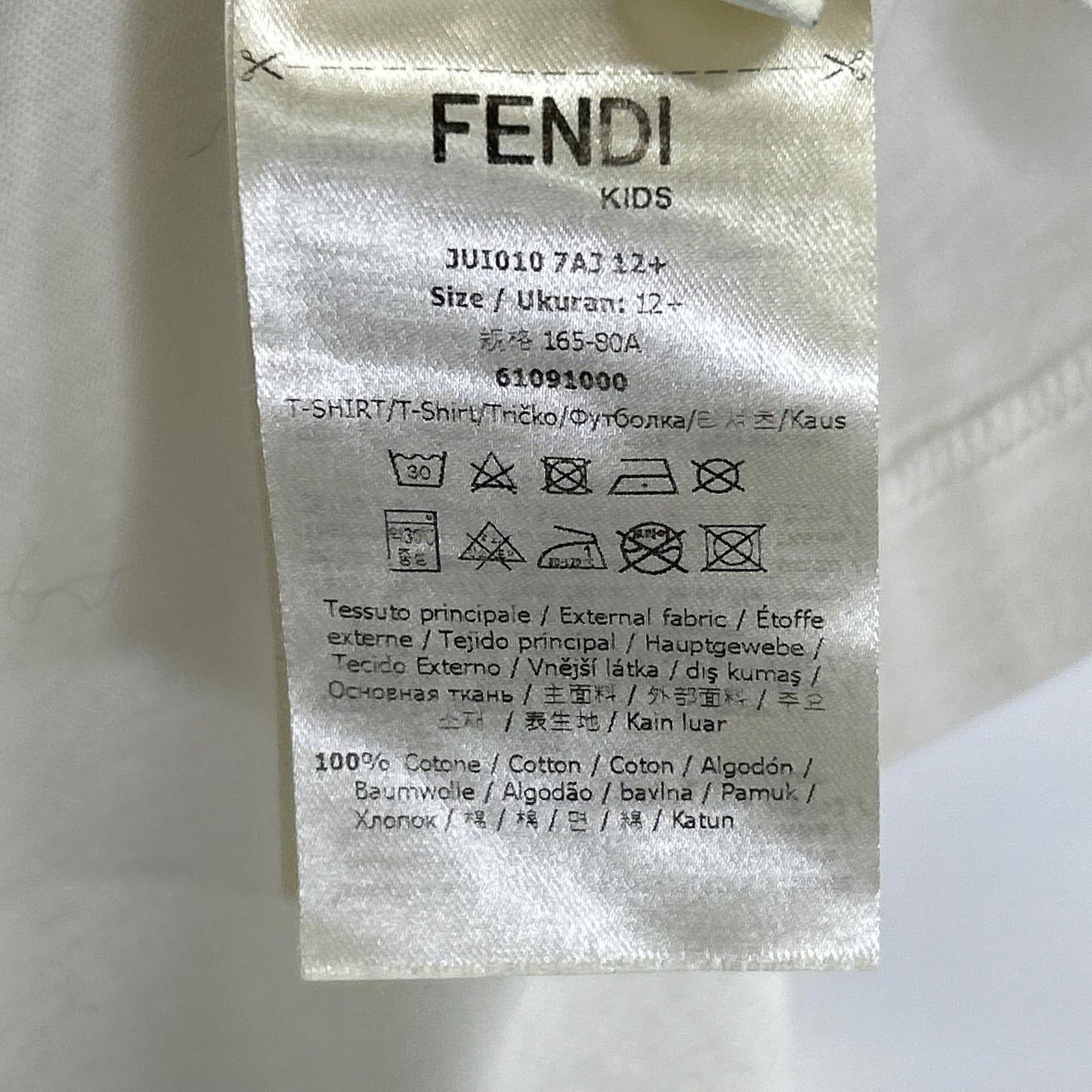 FENDI 芬迪 JUI010 白色 ZUCCA 耳机图案 T恤 上衣 12+