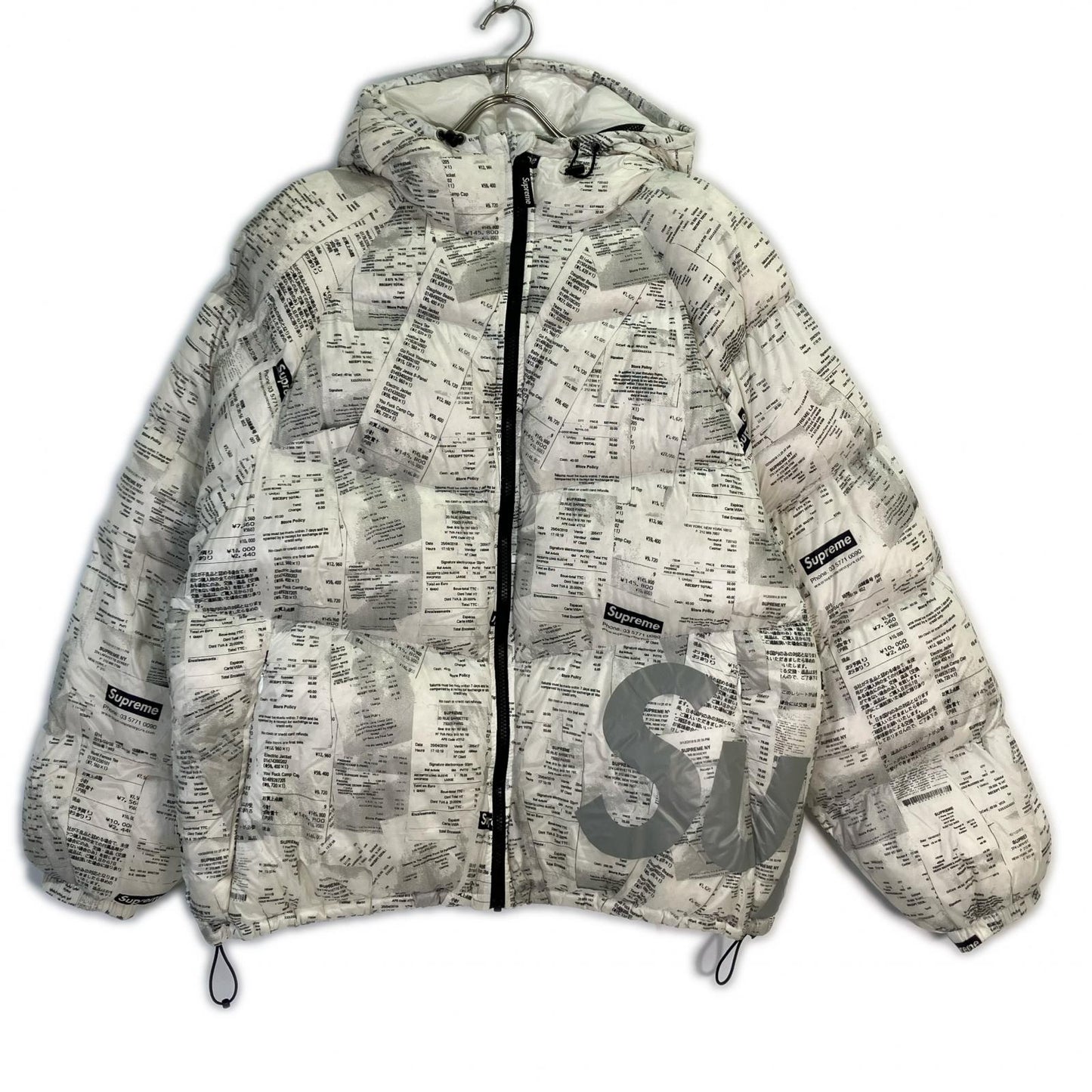 Supreme シュプリーム 20AW ホワイト Hooded Down Jacket Receipts ジャケット