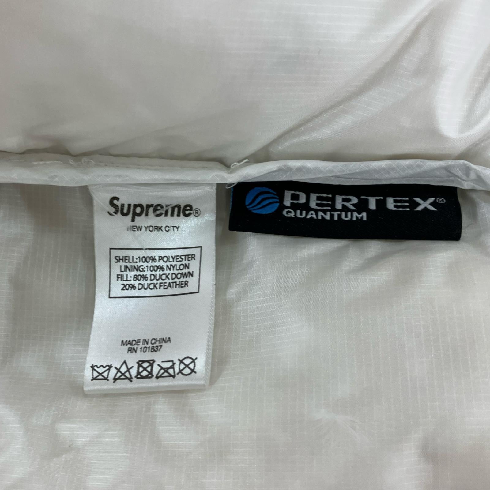 Supreme シュプリーム 20AW ホワイト Hooded Down Jacket Receipts ジャケット