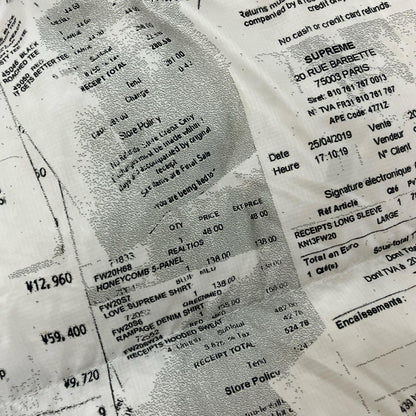 Supreme シュプリーム 20AW ホワイト Hooded Down Jacket Receipts ジャケット