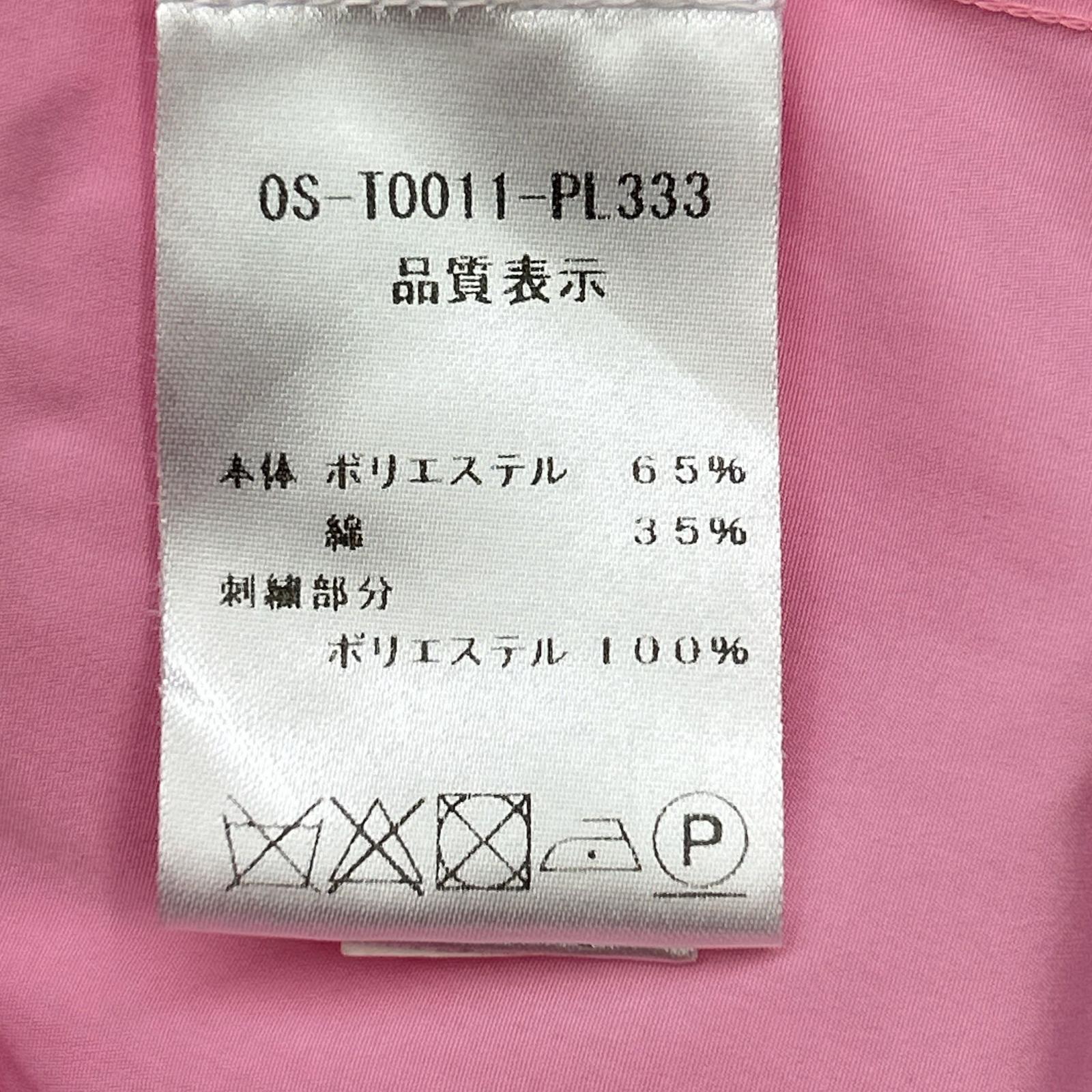 NINARICCI ニナリッチ 0S-T0011-PL333 ピンク オーバーサイズ バック刺繍 シャツ トップス