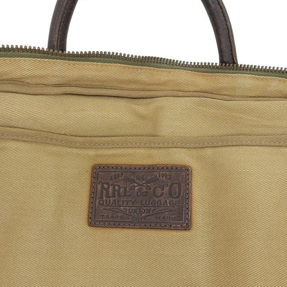 RRL ダブルアールエル キャンバス×レザー 2WAY ブリーフ バッグ ビジネスバッグ メンズ ブラウン ビジネスバッグ ブリーフケース