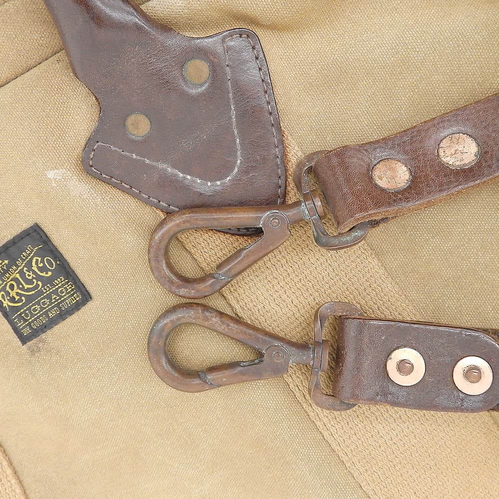 RRL ダブルアールエル キャンバス×レザー 2WAY ブリーフ バッグ ビジネスバッグ メンズ ブラウン ビジネスバッグ ブリーフケース