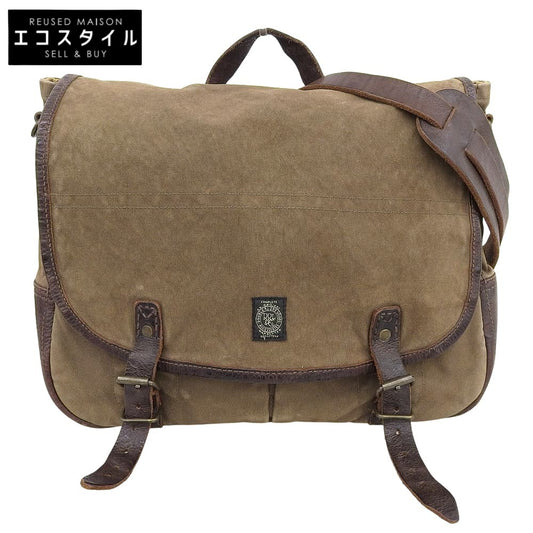 RRL Canvas x Leather Messenger Bag Shoulder Bag Men's Brown Shoulder Bag